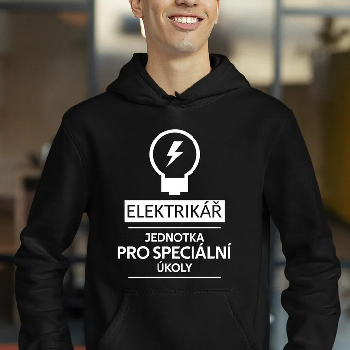 Elektrikář -  jednotka pro speciální úkoly - pánská mikina s potiskem