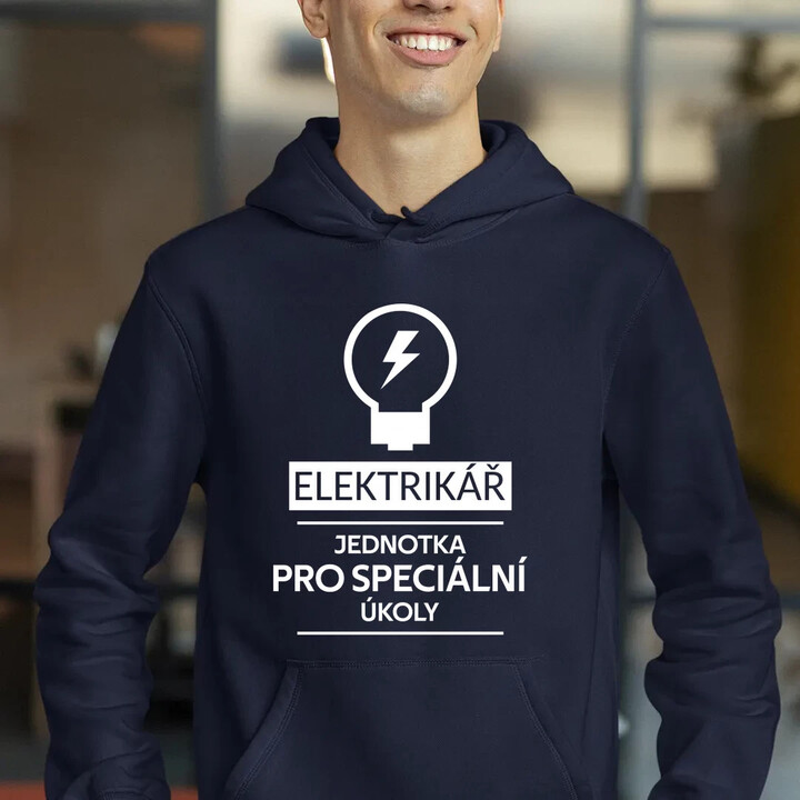 Elektrikář -  jednotka pro speciální úkoly - pánská mikina s potiskem