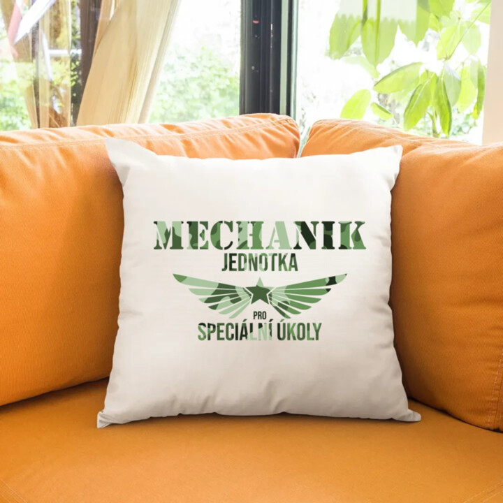 Mechanik - jednotka pro speciální úkoly  - polštář s potiskem