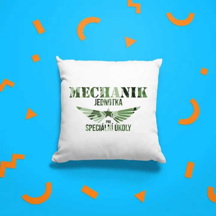 Mechanik - jednotka pro speciální úkoly  - polštář s potiskem