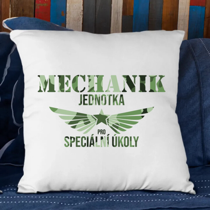 Mechanik - jednotka pro speciální úkoly  - polštář s potiskem