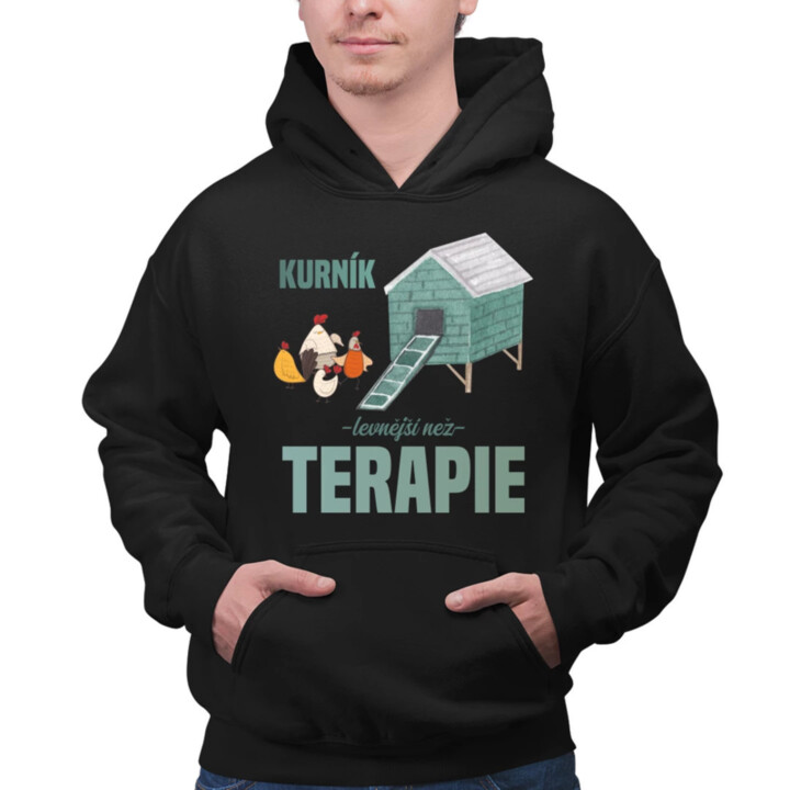 Kurník - levnější než terapie - pánská mikina s potiskem