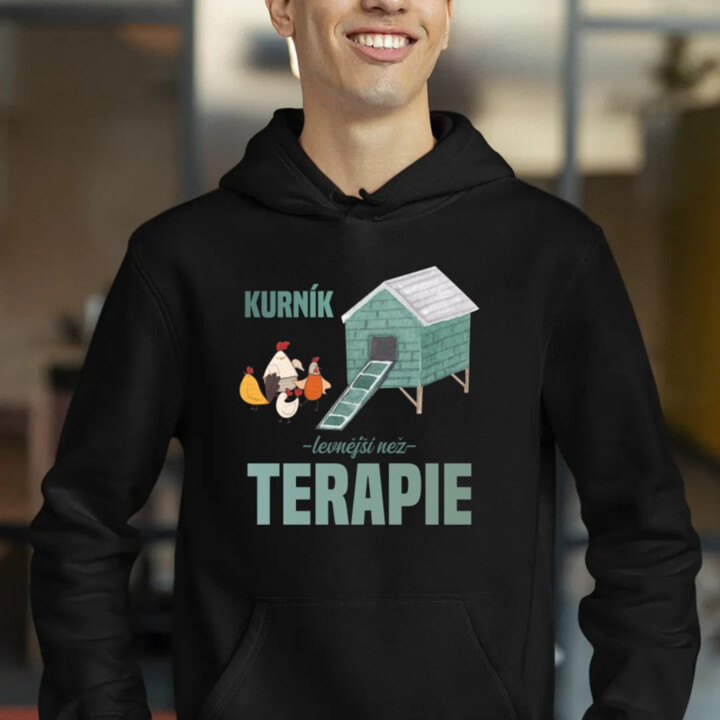 Kurník - levnější než terapie - pánská mikina s potiskem