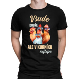 Všude dobře, ale v kurníku nejlépe - pánské tričko s potiskem