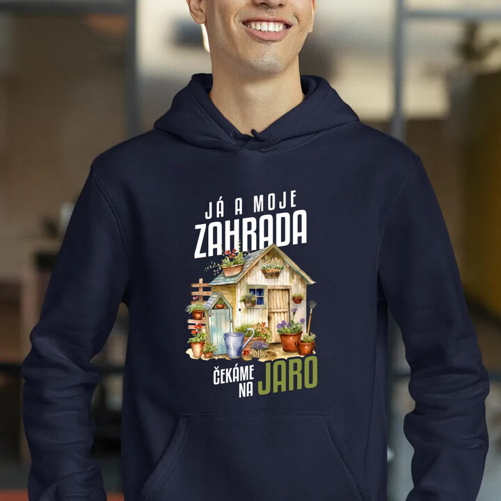 Já a moje zahrada čekáme na jaro - pánská mikina s potiskem