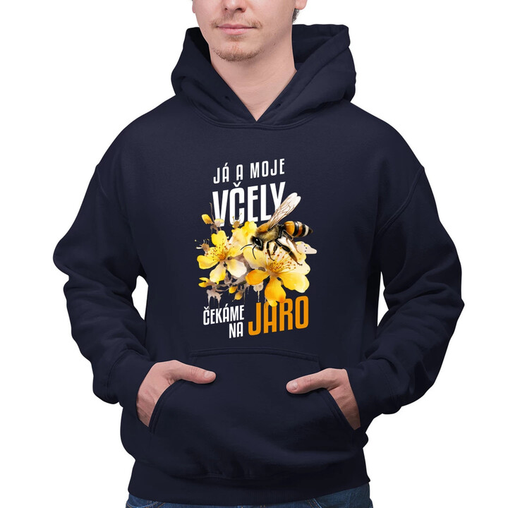 Já a moje včely čekáme na jaro - pánská mikina s potiskem