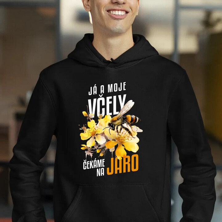 Já a moje včely čekáme na jaro - pánská mikina s potiskem