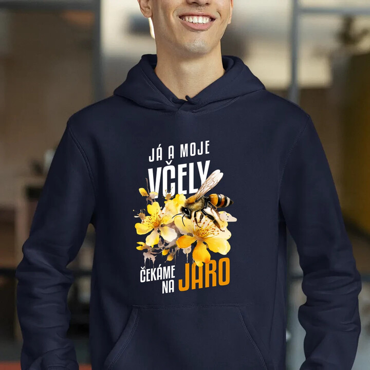 Já a moje včely čekáme na jaro - pánská mikina s potiskem