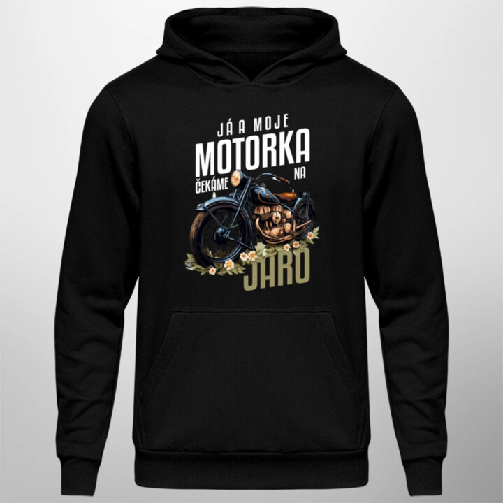 Já a moje motorka čekáme na jaro - pánská mikina s potiskem