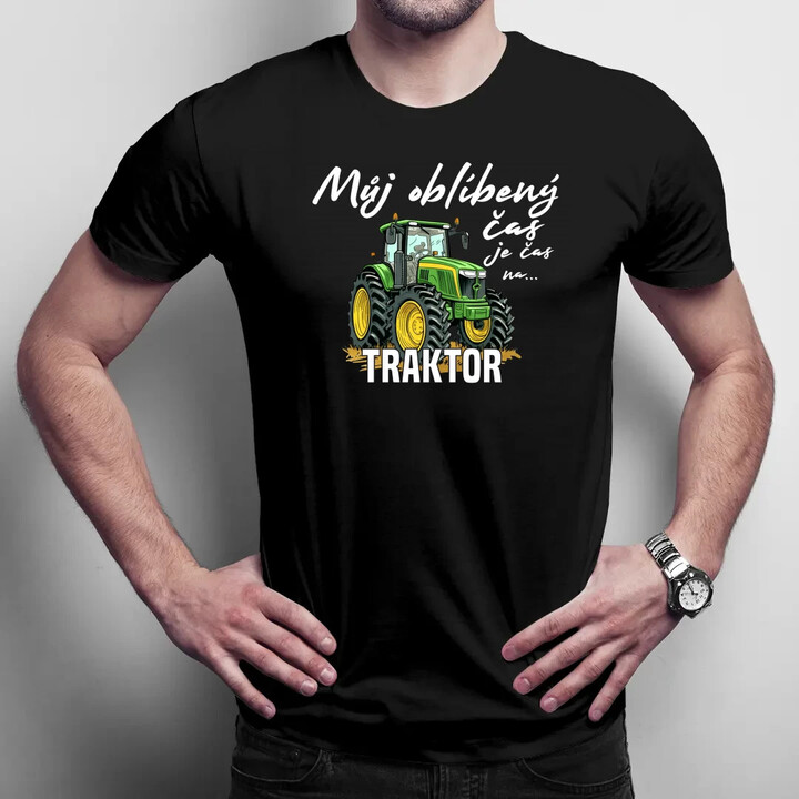 Můj oblíbený čas - je čas na traktor  - pánské tričko s potiskem