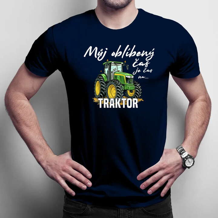 Můj oblíbený čas - je čas na traktor  - pánské tričko s potiskem