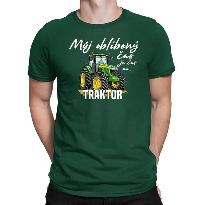 Můj oblíbený čas - je čas na traktor  - pánské tričko s potiskem