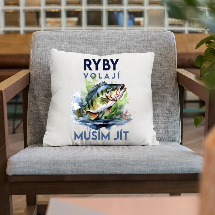 Ryby volají, musím jít - verze 3 - polštář s potiskem