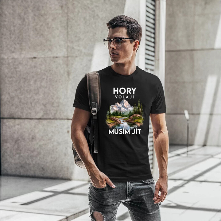 Hory volají, musím jít  - verze 3 - pánské tričko s potiskem