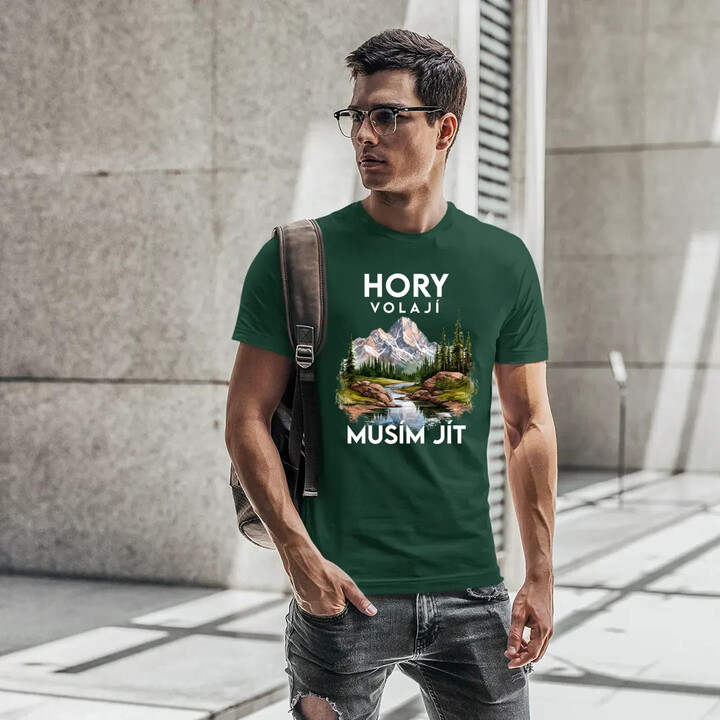 Hory volají, musím jít  - verze 3 - pánské tričko s potiskem