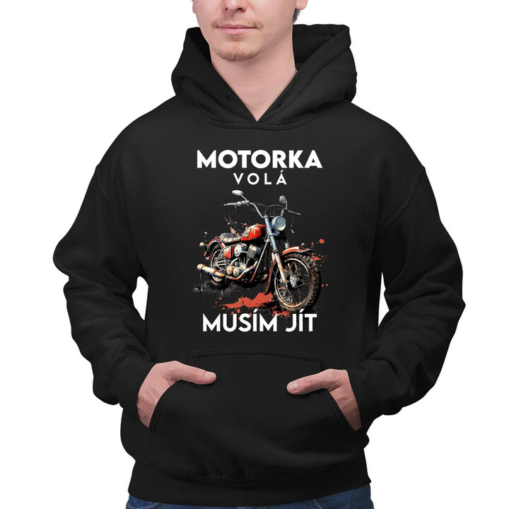 Motorka volá, musím jít - verze 2 - pánská mikina s potiskem