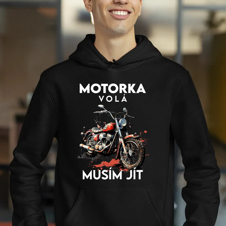 Motorka volá, musím jít - verze 2 - pánská mikina s potiskem