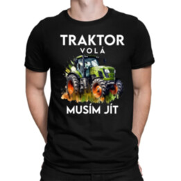 Traktor volá, musím jít - verze 2 - pánské tričko s potiskem