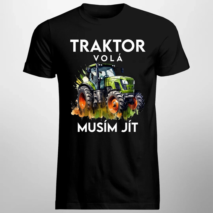 Traktor volá, musím jít - verze 2 - pánské tričko s potiskem