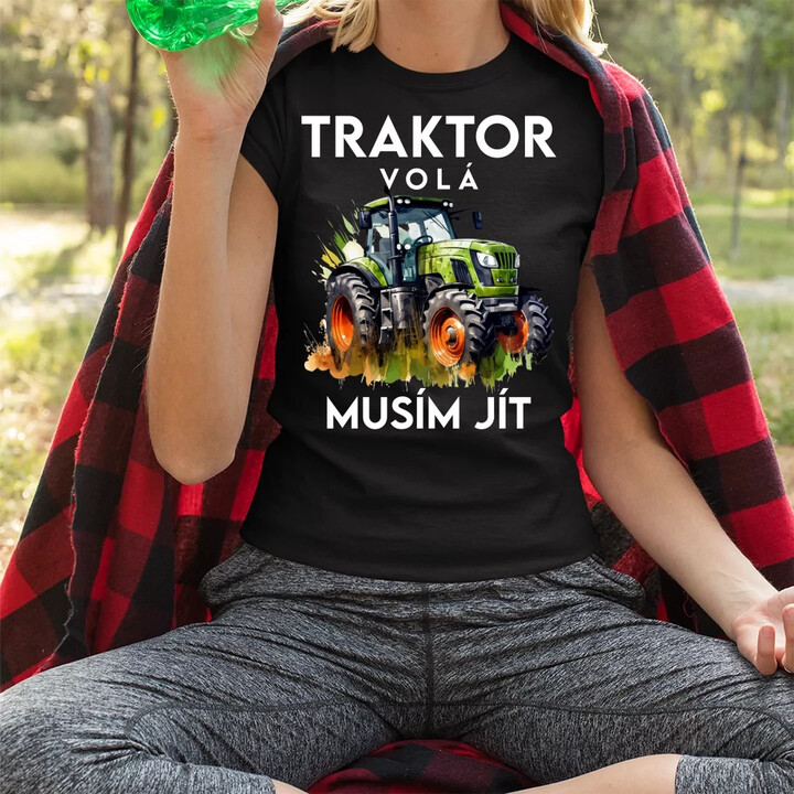 Traktor volá, musím jít - verze 2  - dámské tričko s potiskem