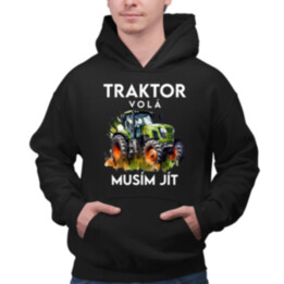 Traktor volá, musím jít - verze 2 - pánská mikina s potiskem