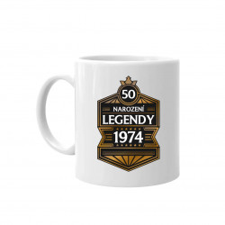 50 let - Narození legendy 1974 - hrnek s potiskem