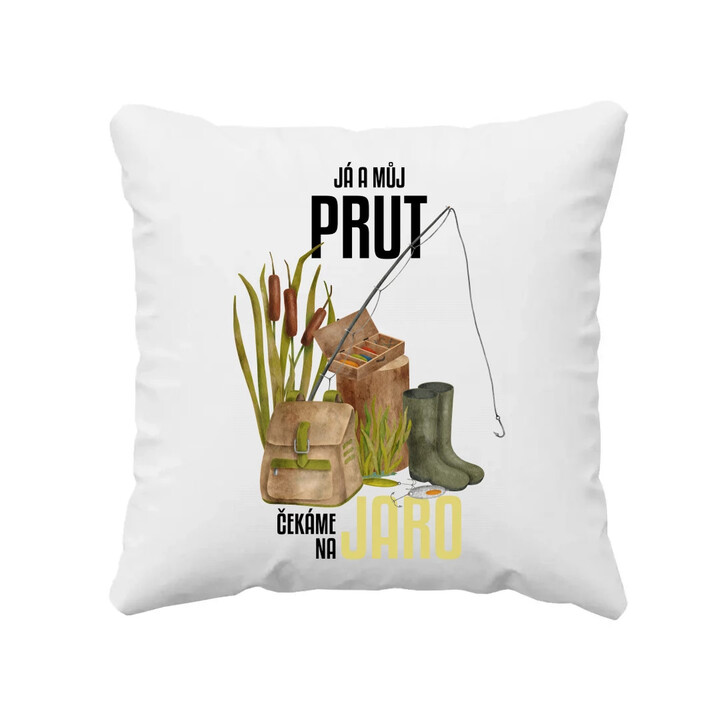 Já a můj prut čekáme na jaro - polštář s potiskem