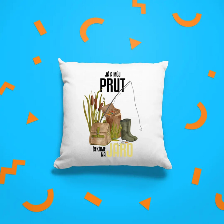 Já a můj prut čekáme na jaro - polštář s potiskem