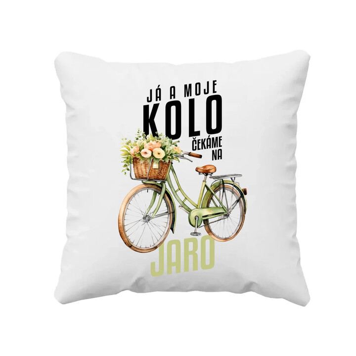 Já a moje kolo čekáme na jaro - polštář s potiskem