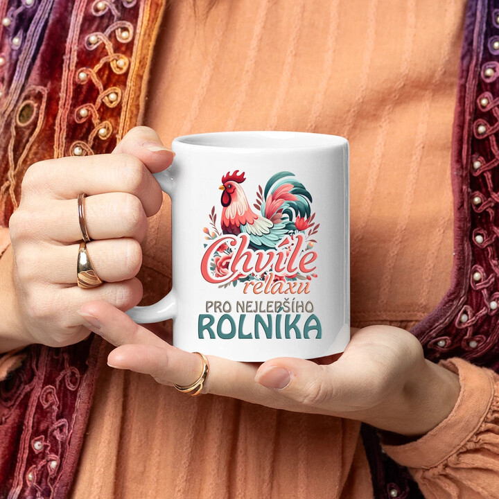 Chvíle relaxu pro nejlepšího rolníka - hrnek s potiskem