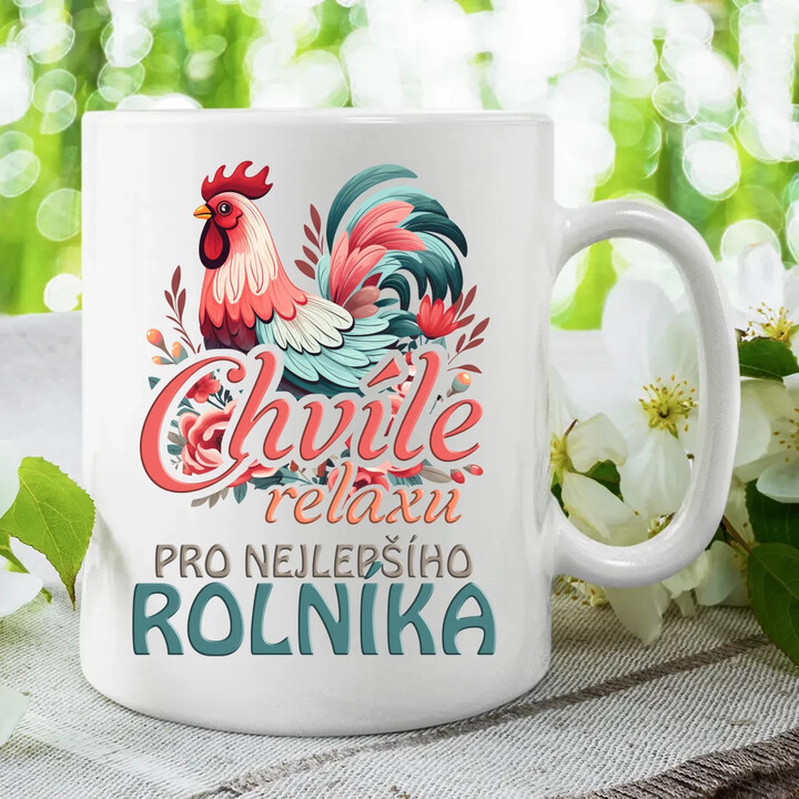 Chvíle relaxu pro nejlepšího rolníka - hrnek s potiskem