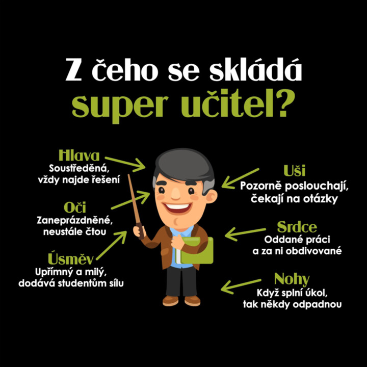 Z čeho se skládá super učitel? - taška s potiskem