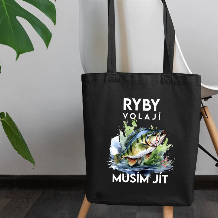 Ryby volají, musím jít - verze 3 - taška s potiskem