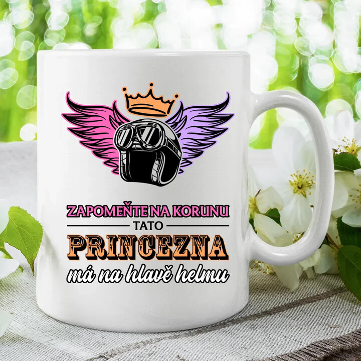 Zapomeňte na korunu - tato princezna má na hlavě helmu V2 - hrnek s potiskem