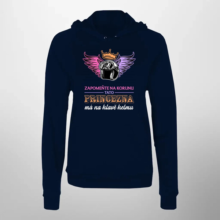 Zapomeňte na korunu - tato princezna má na hlavě helmu V2 - dámská mikina s potiskem