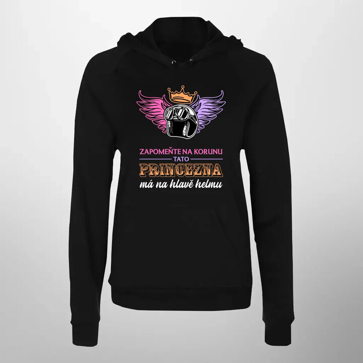 Zapomeňte na korunu - tato princezna má na hlavě helmu V2 - dámská mikina s potiskem