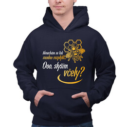 Nenechám se tak snadno rozptýlit... Ooo, slyším včely? - pánská mikina s potiskem