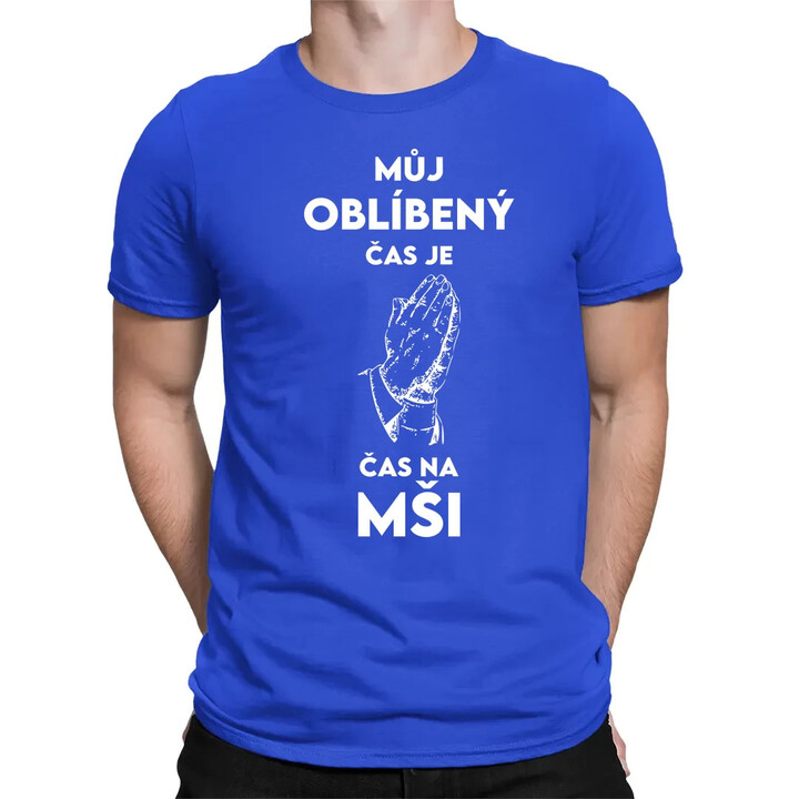 Můj oblíbený čas je čas na mši - pánské tričko s potiskem