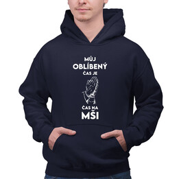 Můj oblíbený čas je čas na mši - pánská mikina s potiskem