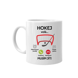 Hokej volá, musím jít! - hrnek s potiskem
