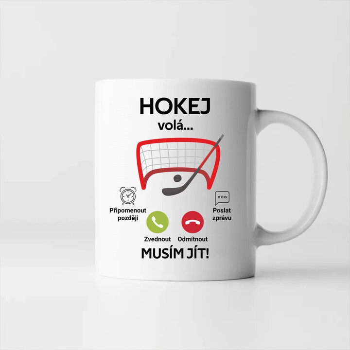 Hokej volá, musím jít! - hrnek s potiskem