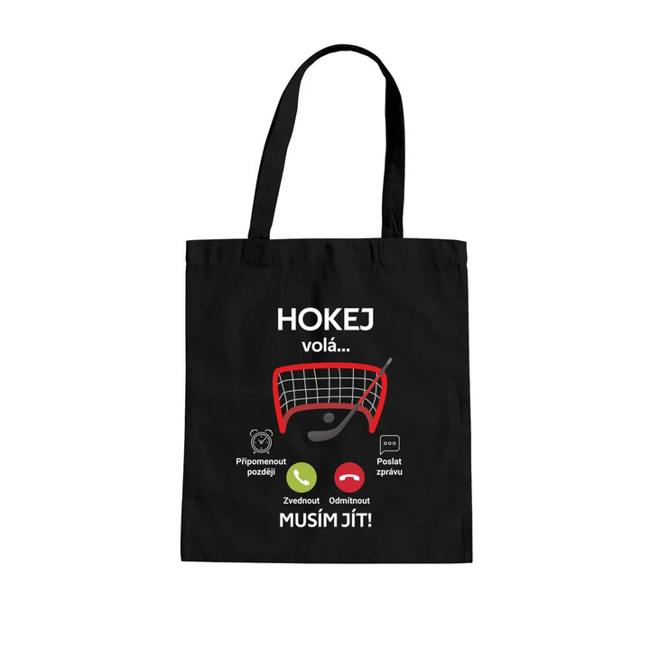 Hokej volá, musím jít! - taška s potiskem