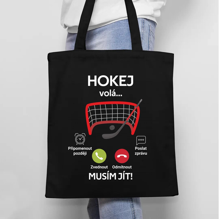 Hokej volá, musím jít! - taška s potiskem