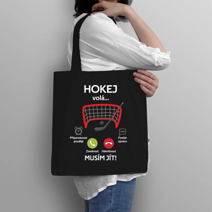 Hokej volá, musím jít! - taška s potiskem