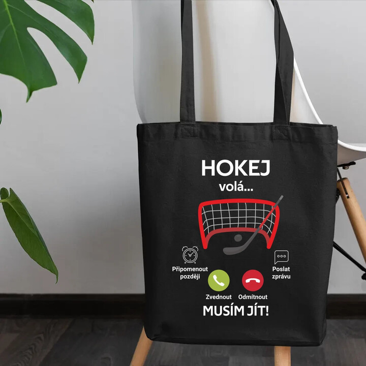 Hokej volá, musím jít! - taška s potiskem