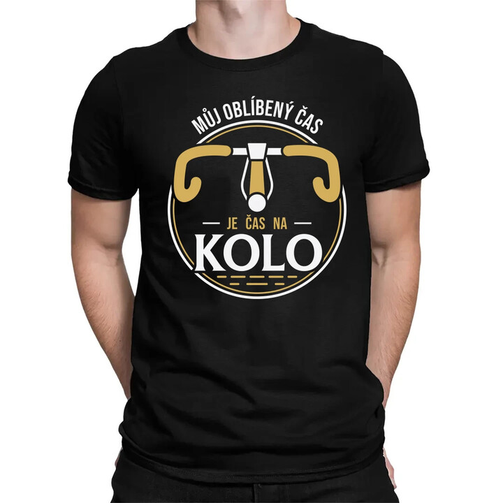 Můj oblíbený čas: je čas na kolo V2 - pánské tričko s potiskem
