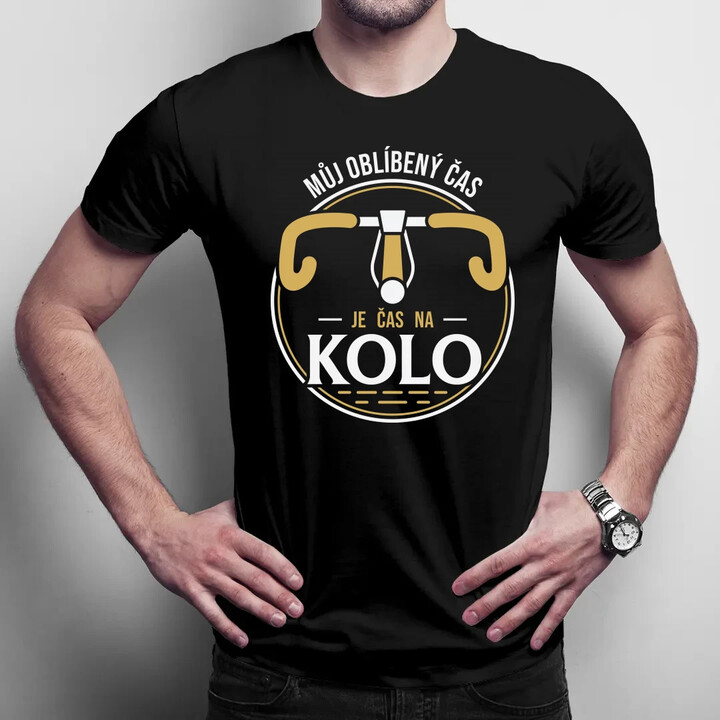 Můj oblíbený čas: je čas na kolo V2 - pánské tričko s potiskem