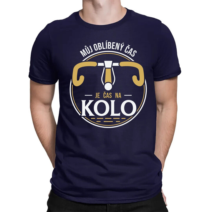 Můj oblíbený čas: je čas na kolo V2 - pánské tričko s potiskem