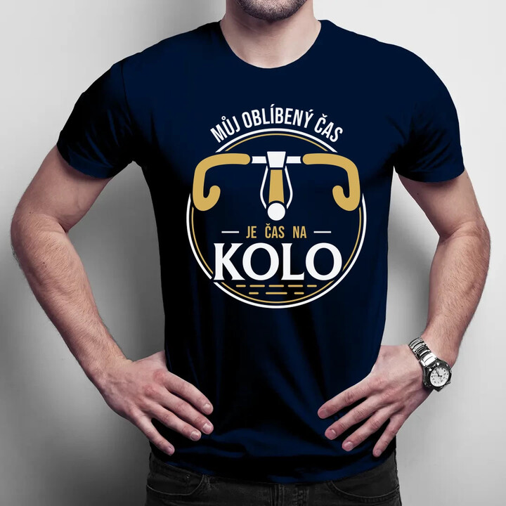 Můj oblíbený čas: je čas na kolo V2 - pánské tričko s potiskem