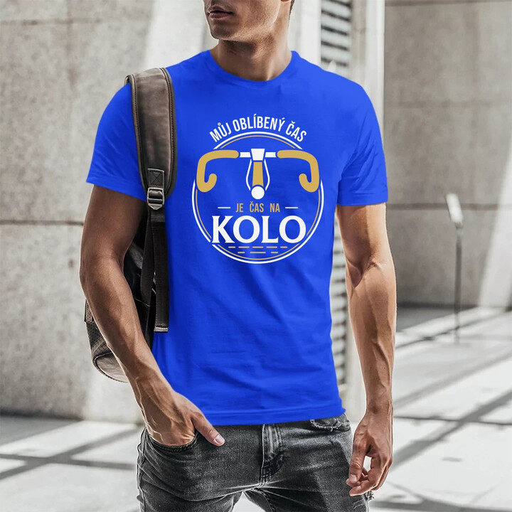Můj oblíbený čas: je čas na kolo V2 - pánské tričko s potiskem